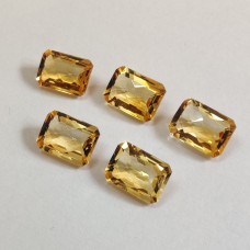 Citrine 14x10mm rectangle checkerboard cut 6.1 cts